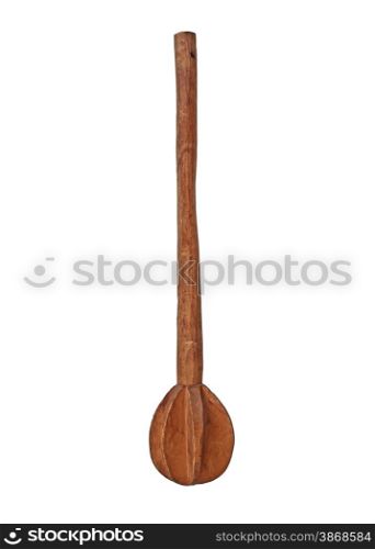 vintage wooden muddler over white, clipping path