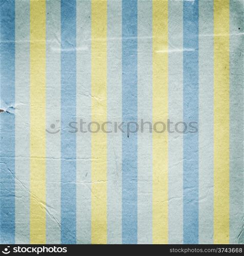 Vintage yellow blue striped paper background