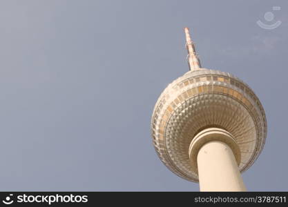 Vintage Zoomed TV tower Alexanderplatz in a sunny day!