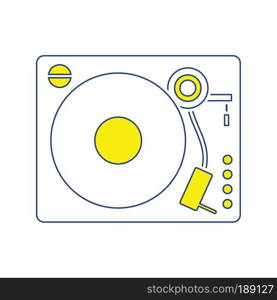 Vinyl player icon. Thin line design. Vector illustration.