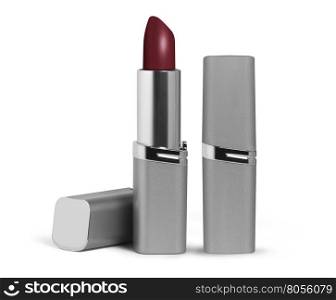 Violet color lipstick, isolated on white. With clipping path