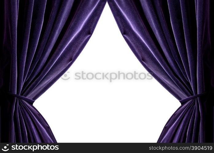 violet curtains isolated on white