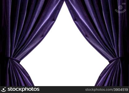 violet curtains isolated on white