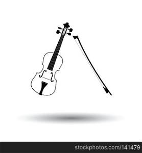 Violin icon. White background with shadow design. Vector illustration.
