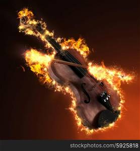 Violin in fire