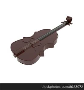 Violin isolated over white background, square image, 3d rendering