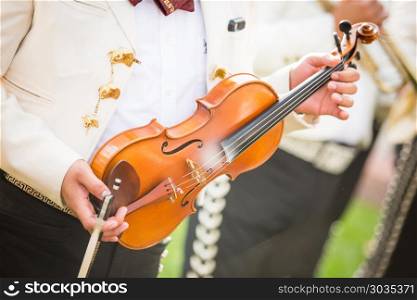 Violin performance close up. Violin performance at the concert white dress