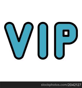 VIP inscription icon. Outline VIP inscription vector icon color flat isolated. VIP inscription icon color outline vector