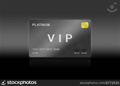 VIP or very important person platinum card on black background