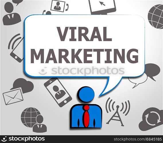 Viral Marketing Icons Means Social Media 3d Illustration