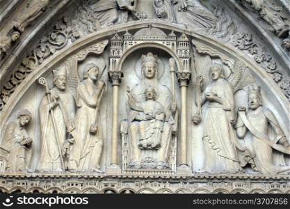 Virgin and Child on a throne, Notre Dame Cathedral, Paris, Portal of St. Anne