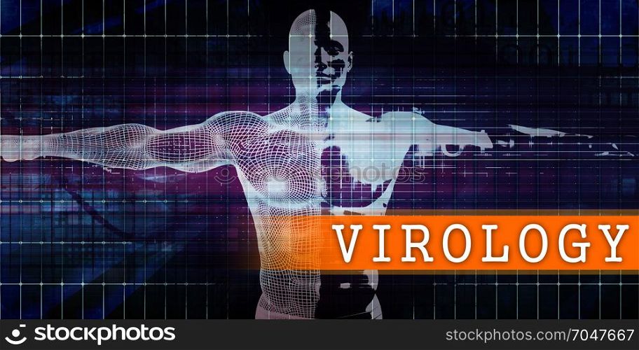 Virology Medical Industry with Human Body Scan Concept. Virology Medical Industry