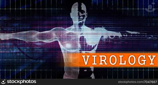 Virology Medical Industry with Human Body Scan Concept. Virology Medical Industry