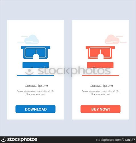 Virtual, Glasses, Medical, Eye Blue and Red Download and Buy Now web Widget Card Template