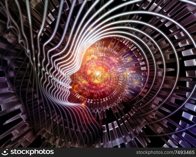 Virtual Mind series. Concept illustration of multiple human profiles in abstract space on subject of education, science and modern technologies.