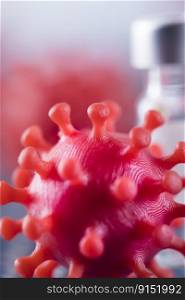 Virus cells, epidemic coronavirus background