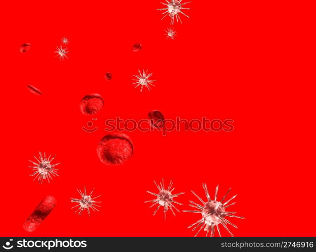 virus in human blood. 3d