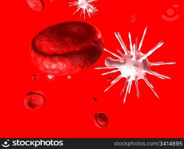 virus in human blood. 3d