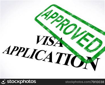 Visa Application Approved Stamp Shows Entry Admission Authorized. Visa Application Approved Stamp Showing Entry Admission Authorized