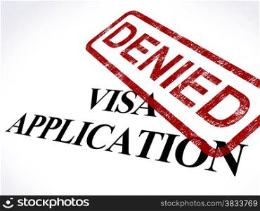 Visa Application Denied Stamp Shows Entry Admission Refused. Visa Application Denied Stamp Showing Entry Admission Refused