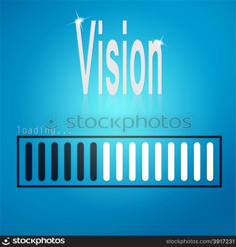 Vision blue loading bar image with hi-res rendered artwork that could be used for any graphic design.