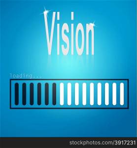 Vision blue loading bar image with hi-res rendered artwork that could be used for any graphic design.