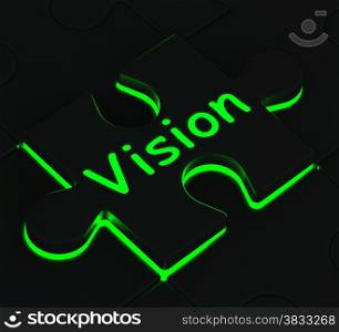 Vision Glowing Puzzle Showing Future, Destiny And Plan