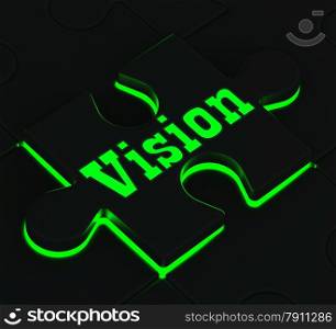 Vision Glowing Puzzle Shows Future Missions And Goals