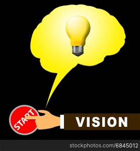 Vision Light Shows Corporate Planning 3d Illustration