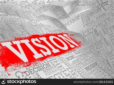 Vision word cloud, business concept, 3D rendering