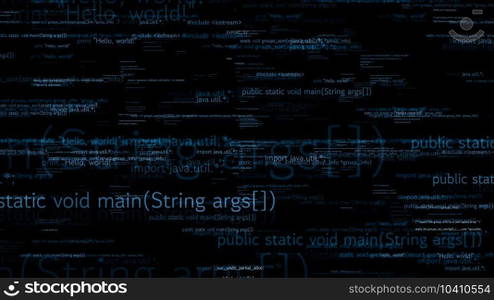 Visionary programming and coding of future software . 3D rendering computer graphic .. Visionary programming and coding of future software