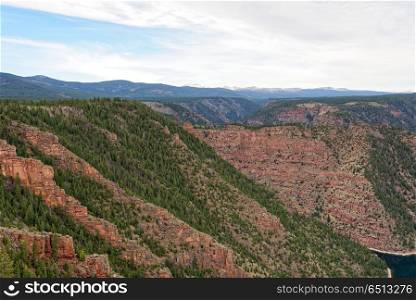 Vista of Red Canyon in Flaming Gorge, Utah. Red Canyon in Flaming Gorge National Recreation Area, Utah