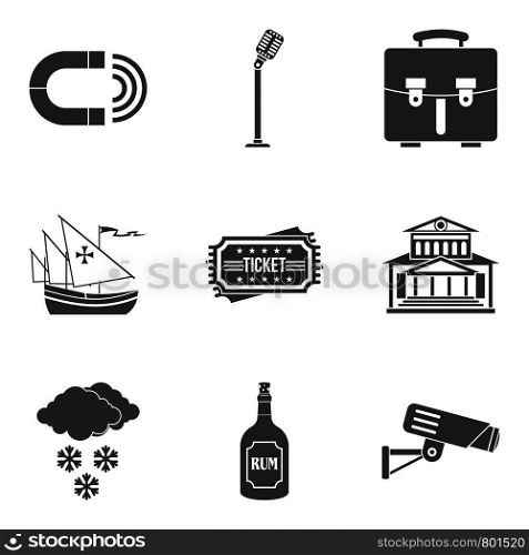 Visual distortion icons set. Simple set of 9 visual distortion vector icons for web isolated on white background. Visual distortion icons set, simple style