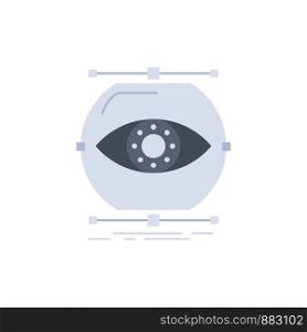 visualize, conception, monitoring, monitoring, vision Flat Color Icon Vector