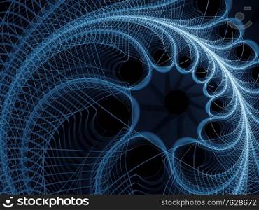 Visualizing Mathematics series. Blue Lines of Fractal Universe. Intricate render of virtual topology for scientific, education and technological backgrounds.