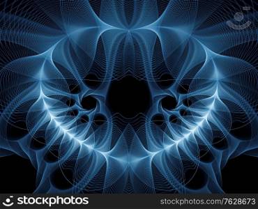 Visualizing Mathematics series. Blue Lines of Fractal Universe. Intricate render of virtual topology for scientific, education and technological backgrounds.
