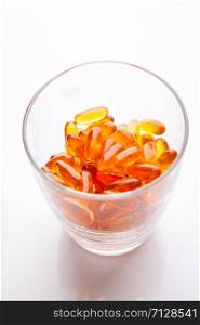 Vitamin capsule fish oil for healthy concept