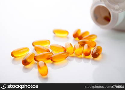 Vitamin capsule fish oil for healthy concept