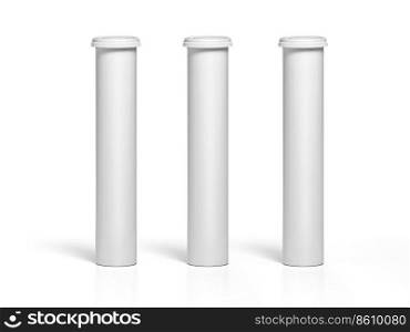 Vitamin package white plastic isolated on white background
