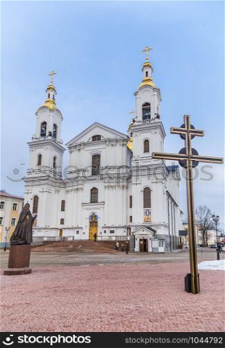 VITEBSK, BELARUS - FEBRUARY 21, 2016: The Holy Dormition Cathedral of Vitebsk (the upper church)