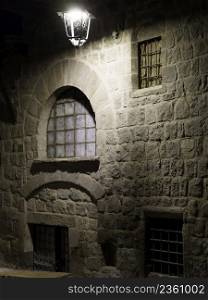 Viterbo, Lazio, Italy: historic buildings by night