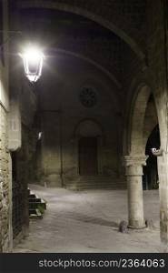 Viterbo, Lazio, Italy  historic buildings by night