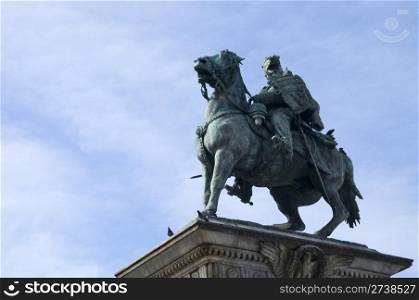 Vittorio Emanuele statue in Milan, Italy
