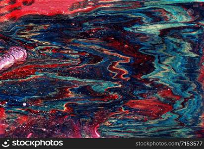 Vivi color abstract marble swirls painting mixed grunge with paint mark, blot, stain, smudge. Creative illustration in contemporary art style. For backgrounds, wallpapers, covers, packaging, collage. Vivi color abstract marble swirls painting mixed grunge