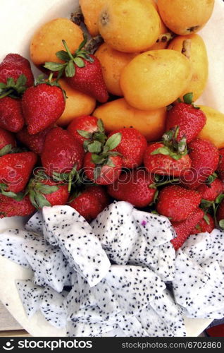 Vivid and colourful fruit platter.