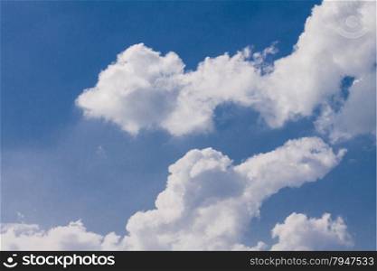 Vivid blue sky with scatter cloud
