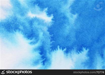 Vivid blue watercolor background with paper texture