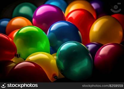Vivid Colorful balloons. Concept party. Generative AI