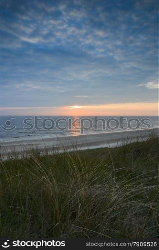 vivid sunset at Dutch beach