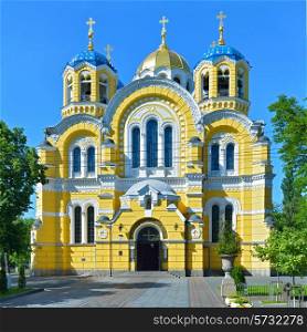 Vladimir Cathedral in Kiev against the blue sky. Capital of Ukraine - Kyiv.